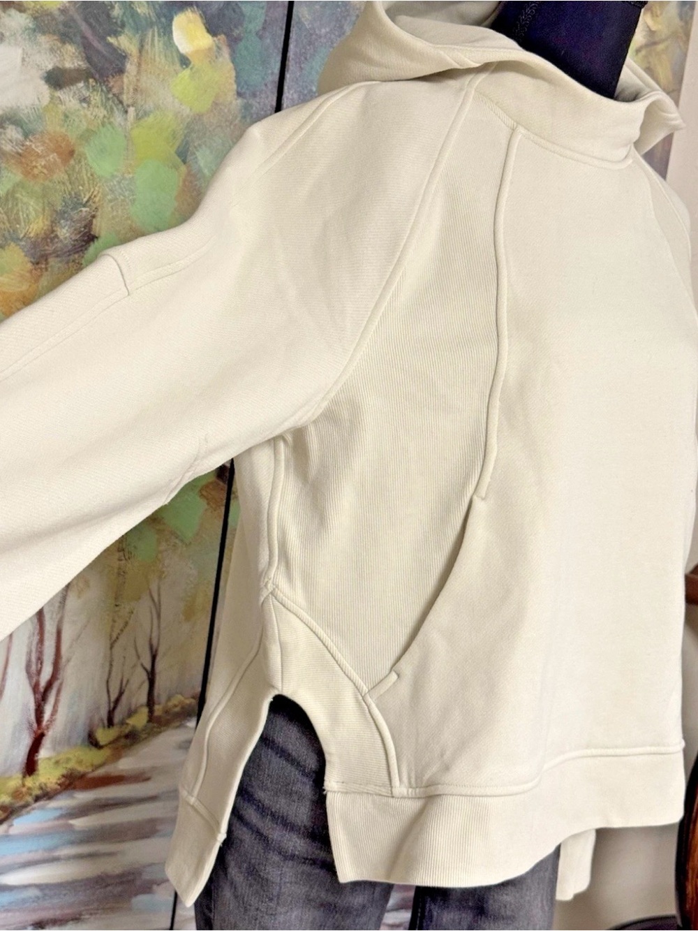 Lululemon Scuba Oversized Side Slit Hoodie Bone XS/S NWT - Picture 5 of 10